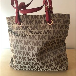 Michael Kors Large Tote with Red Leather straps
